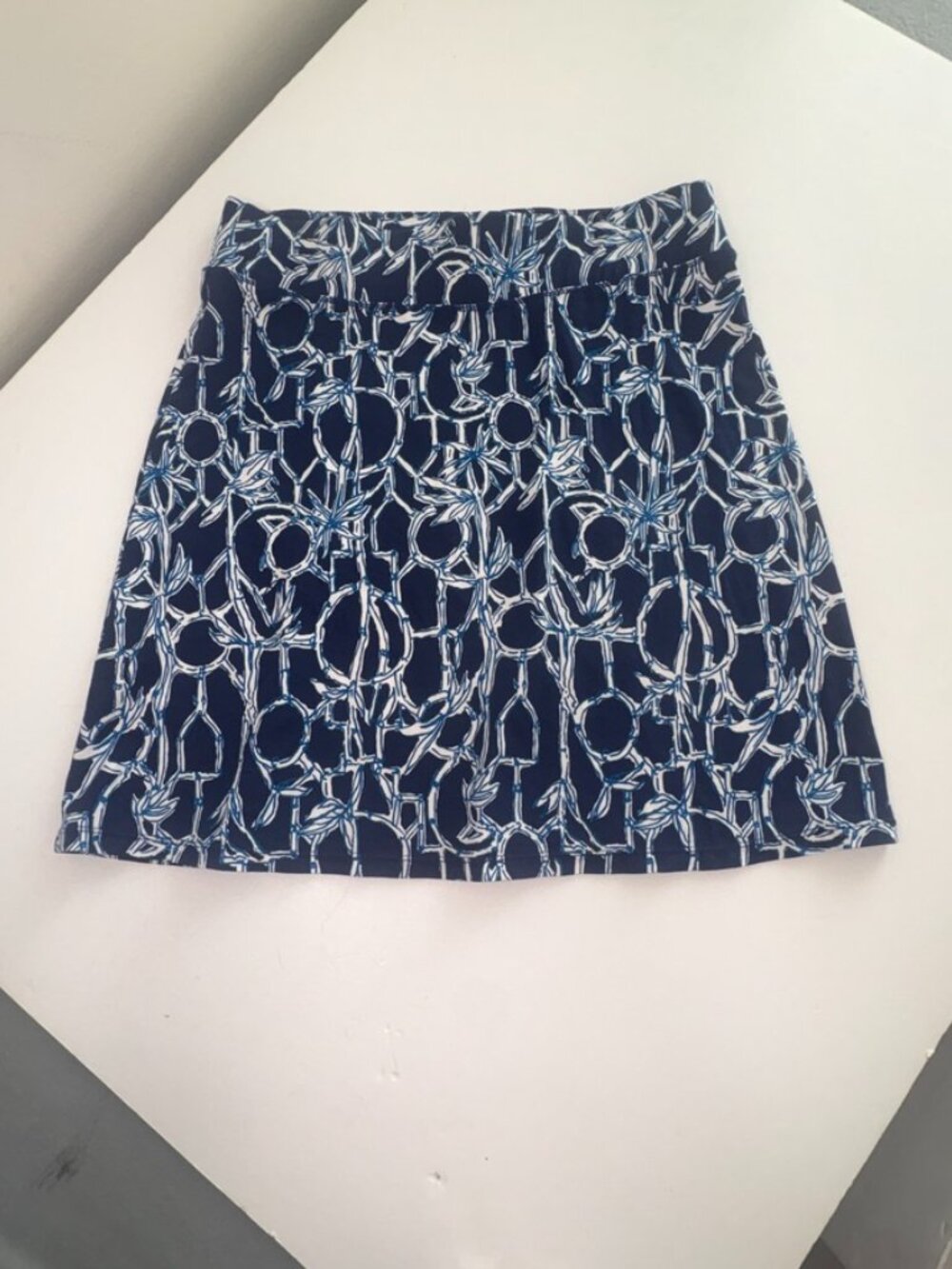 Women's Lilly Pulitzer Brenna Pull On Skirt High Tide Navy Lucy Bamboo size M - Picture 2 of 10